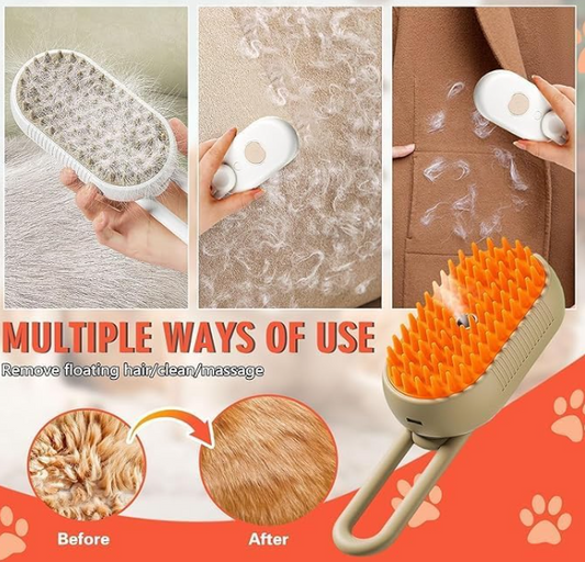 Dog Cat Steam Brush 3 in 1 Silicone Massage Dog Comb Electric Multifunctional Water Brush Spa for Dogs USB Rechargeable