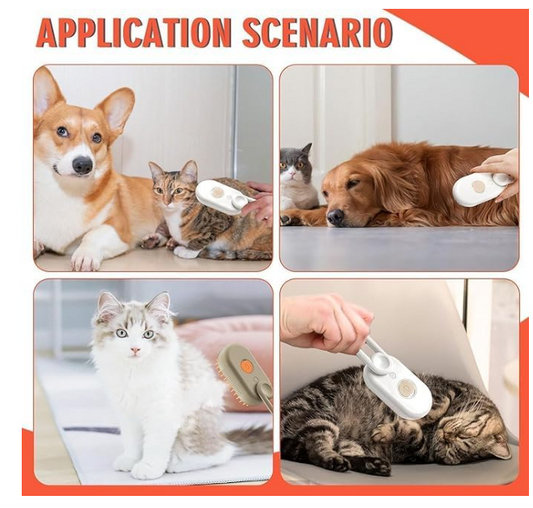 Dog Cat Steam Brush 3 in 1 Silicone Massage Dog Comb Electric Multifunctional Water Brush Spa for Dogs USB Rechargeable