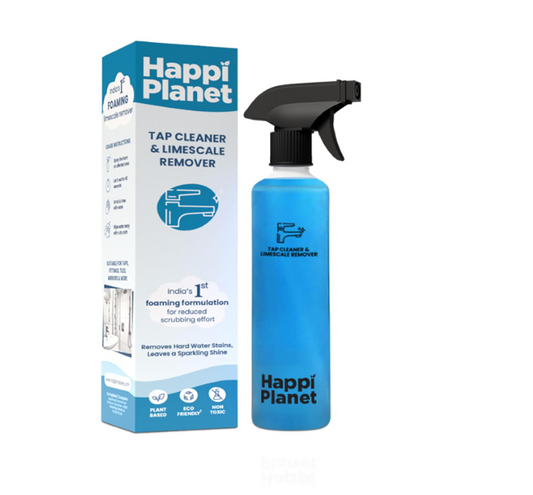 Happi Planet | Tap Cleaner & Limescale Remover | India’s 1st Foaming Formulation for Reduced Scrubbing Effort, Non-Toxic | 500ml | All Purpose Cleaner Suitable for Bathroom, Tap, Shower, Tiles, Mirror